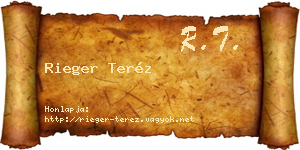 Rieger Teréz névjegykártya